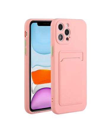 Tivenfezk Nadoli Silicone case for iPhone 15 Pro Ultra thin shockproof scratch -resistant wallet soft TPU protective cover mobile phone case with credit card holder iphone 15 per pink
