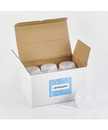 LONGWAY 1 Oz Little Plastic Jars with Lids and Liners - Pack of 12 Clear | Travel Cream Containers for Salves, Lotions, and Cosmetics - Buy Online on SooperMarket.com