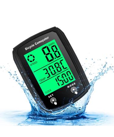 Fiotha bicycle computer digital 19 functions waterproof bicycle tacho LCD automatic wired mileage bike backlight cycling computer for cycling real time speed track