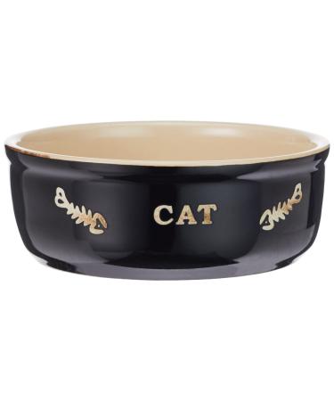 Nobby Ceramic Cat Basin 13.5 x 13.5 x 0.25 cm Black/ Beige