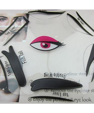 1PC Eyeliner Stencil 6 in 1 Eyeline Guide Template Eyeliner Stamp Eye Makeup Template Cat Liner Makeup Tool for Eyes - Buy Online on SooperMarket.com
