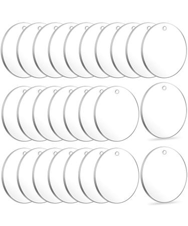 Acrylic Keychain Blanks  Audab 50pcs Clear Keychains for Vinyl  Acrylic Transparent Circle Discs Acrylic Blanks Keychain Bulk for DIY Keychain  Crafting and Vinyl Projects