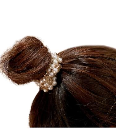 Elegant Black Crystal Beads Hair Tie Scrunchies - Boho Hair Accessory for Women and Girls - Buy Online on SooperMarket.com
