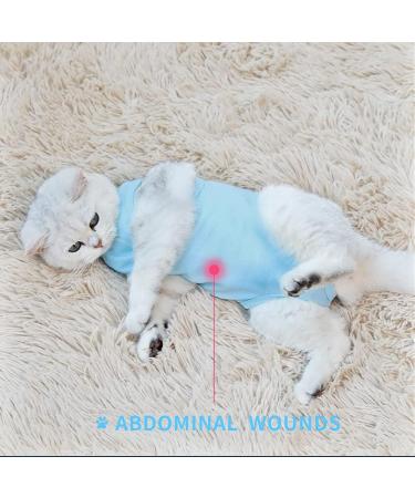 Easy Joy Recovery Suit for Cats | Postoperative Clothing for Belly Wounds | Soft Indoor Pet Apparel - Size L Blue - Buy Online on SooperMarket.com