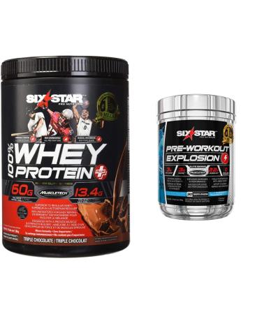 Whey Protein Powder + Pre Workout Powder | Six Star 100% Whey Protein Plus and Preworkout Explosion