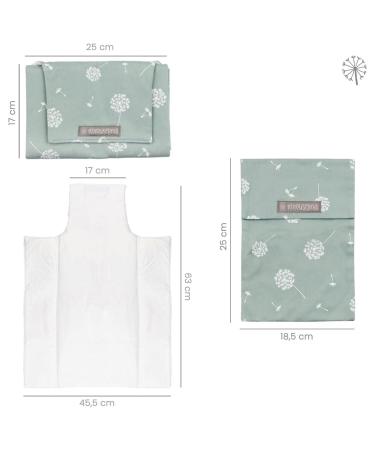 Mimuselina 2 Pack: Portable Baby Changing Pad & Diaper Bag - Water-Repellent Foldable Dirt-Repellent Mint Design - Buy Online on SooperMarket.com