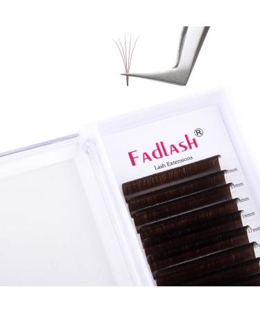 Brown Lash Extensions Easy Fan Volume Lashes Colored Lash Extensions C/D Curl Volume Lash Extension 0.07 FADLASH Self Fanning Eyelash Extensions (Dark Brown-0.07D, 15-20mm) 0.07-D-Dark Brown Mixed 15-20mm
