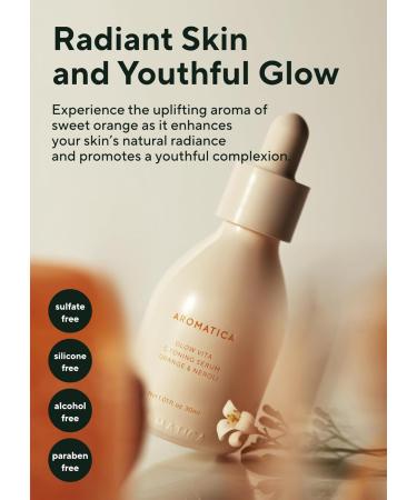 AROMATICA Glow Vita C Toning Serum - Orange & Neroli | Vitamin C Serum for Sensitive Skin | 30ml | Boost Radiance & Hydration - Buy Online on SooperMarket.com