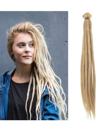 No LIFE 10PCS 50cm Blond Dreadlock extensions one-sided crocheted synthetic dreadlocks accessories jamaica punk hip-hop reggae hair braiding wigs faux locs for fashion men women