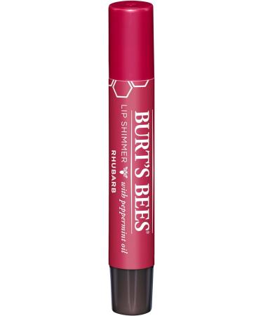 Burt's Bees Rhubarb Lip Shimmer with Peppermint Oil 2.55g - 100% Natural Origin | Moisturizing Lip Shimmer - 1 Count - Buy Online on SooperMarket.com