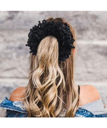 Hair Scrunchies for Girls Volumising Scrunchie Big Hair Ties Elastic Hairbands Hair Headwear Black Hair Scrunchies - Buy Online on SooperMarket.com
