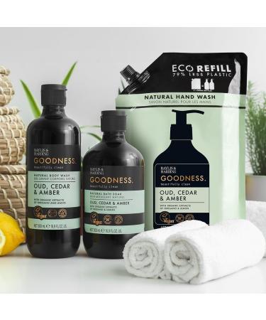 Baylis & Harding Goodness Oud Cedar & Amber Hand Wash 1 Litre Pouch Refill (Pack of 4) - Vegan Friendly 1 l (Pack of 4) Oud Cedar & Amber Refill - Buy Online on SooperMarket.com