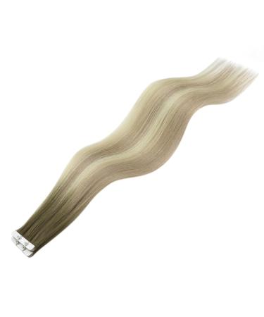 Youngsee Ombre Tape-In Extensions | Real Hair 55cm Dark Brown to Blonde 5 Pcs - Virgin Smooth Weft #4/7/80 - Buy Online on SooperMarket.com