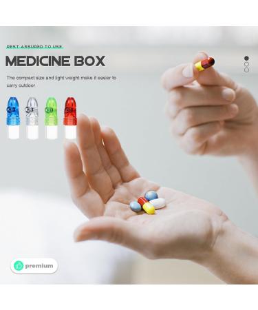 PACKOVE 4pcs Pills Organizer Glass Pills Bottles Travel Outdoor Pills Bottles Portable Pills Cases for Outdoor Camping Travel Assorted Color 1 5.30X2.00X1.60CM - Buy Online on SooperMarket.com