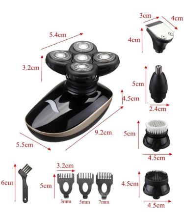 5-in-1 Electric Shaver for Men - Rechargeable Razors Nose & Ear Trimmer Hair Clipper & Facial Cleaning Brush - Ultimate Grooming Solution - Buy Online on SooperMarket.com