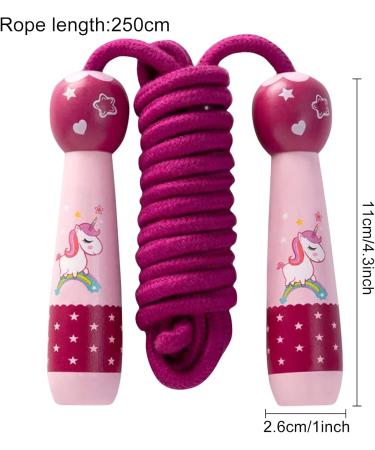 Adjustable Cartoon Unicorn Jump Rope for Kids | 2.6m Speed Fitness Rope with Wooden Foam Handles | Perfect for Children Ages 5-7 - Buy Online on SooperMarket.com