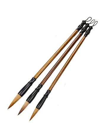 Chinese Calligraphy Brush  Writing Drawing Watercolor Ink Brushes Hubi Painting Kanji Japanese Sumi Wolf Bamboo Brushes Set for Professional Beginner (Green)