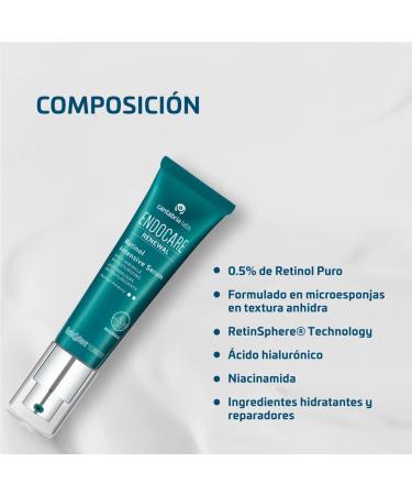 Cantabria Labs Endocare Renewal Retinol Intensive Serum (0.5% Pure Retinol) 30ml Formulated in Micro Sponges in Waterproof Texture: Anti-Wrinkle Retexturing - Buy Online on SooperMarket.com