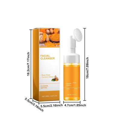 Yaper Turmeric Facial Cleanser - Deep Cleansing Exfoliating Face Wash with Brush for Radiant Glow (1Pcs) - International Shipping Available - Buy Online on SooperMarket.com