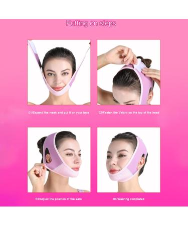 Ehoter Double Chin Reducer Face Slimming Strap & Neck Lifting Mask - Adjustable V Line Face Lifting Tape - Black Compression Bandage - Buy Online on SooperMarket.com