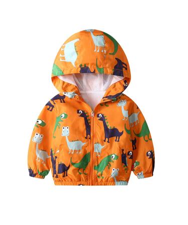 JinBei Jacket Boy Toddler Kids Hooded Jackets Baby Waterproof Windbreaker Hooded Zip Windproof Long Sleeve Coat Cloak Sunscreen Outwear Raincoat Cartoons Thick Clothes Soft Light and Thin 1-7 Years 110 Jaune