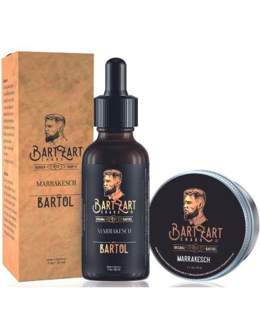 Bartzart beard oil set with cedar wood made of high -quality beard oil and natural beard wax i premium beard care set for daily beard care i beard care for men i beard balaming cedar wood 2 pieces (1 Pack)