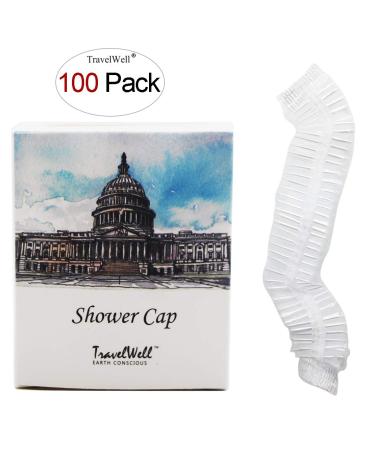 TRAVELWELL Clear Disposable Shower Caps - 100 Sets/Case | Individually Wrapped Hotel Toiletries Amenities | Landscape Series - Buy Online on SooperMarket.com