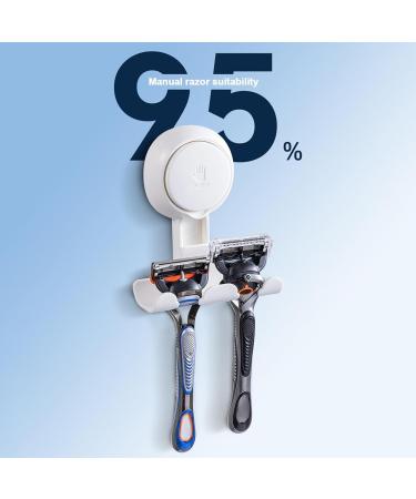 Primuz Wall-Mounted Shower Razor Holder | Reusable Self-Adhesive Suction Hooks for Razors Towels & Coats - Buy Online on SooperMarket.com
