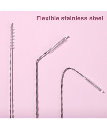 Erhigher Plastic Straw Brush for Cleaning 10 Pcs Nylon Brushes Effective Soft Bristle Stainless Steel Reusable Residue-Free Pink - Buy Online on SooperMarket.com