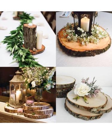 Large Unfinished Wood Slices for Crafts and Centerpieces | 7-8.5 Inches | Natural Wood Slabs - Buy Online on SooperMarket.com