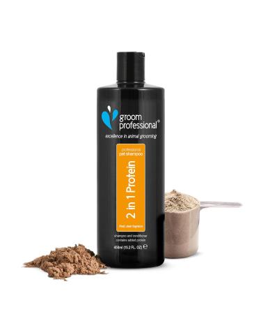 GROOM PROFESSIONAL 2-in-1 Protein Dog Shampoo and Conditioner - Dog Shampoo for Itchy Skin - Strengthening Shampoo for Dogs - Adds Condition & Strength to Coat - Contains Added Protein 450ml 450 ml