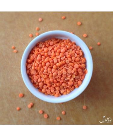 Jiva Organic Split Red Lentils 4lb - Masoor Dal - Non-GMO Vegan Certified - 64oz - Non-Irradiated - Buy Online on SooperMarket.com