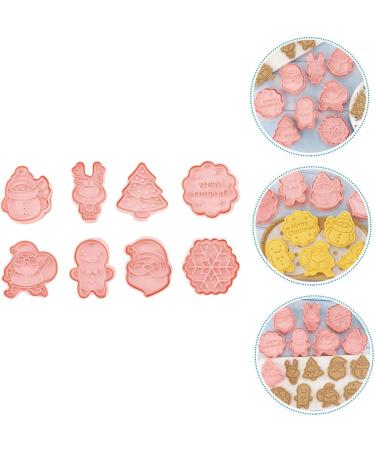 ABOOFAN 8pcs Christmas Cartoon Pie Chocolate Fudge Christmas Cookie Stamper Lovely Cookie Mold 3D Candy Tool - Buy Online on SooperMarket.com