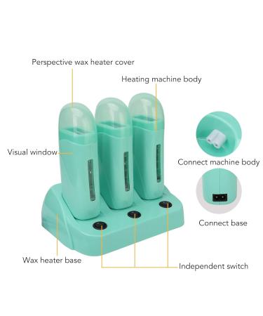 3-Piece Roll-On Duck Wax Warmer for Men & Women | Electric Hair Removal with Independent Switches (EU Plug 220V) - Safe for Armpit & Legs - Buy Online on SooperMarket.com