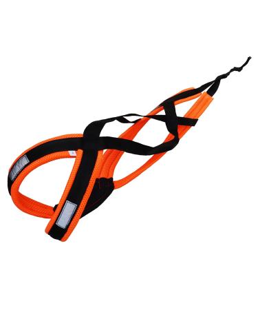 LASALINE dog harness X Back for Canicross dog sport Dogscooter Bikejoring sled in black neon orange XXXL