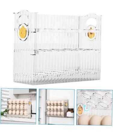 KOMBIUDA Refrigerator Egg Rack Egg Storage Box Plastic Serving Tray Vanity Organizers and Storage Egg Container for Refrigerator Transparent 26X20X10CM - Buy Online on SooperMarket.com