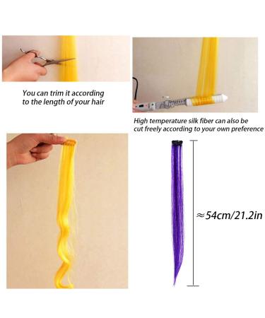 Buy Rainbow Colored Hair Extension Clips - 18 Multi-Colored Synthetic Strands for Girls & Kids - Buy Online on SooperMarket.com
