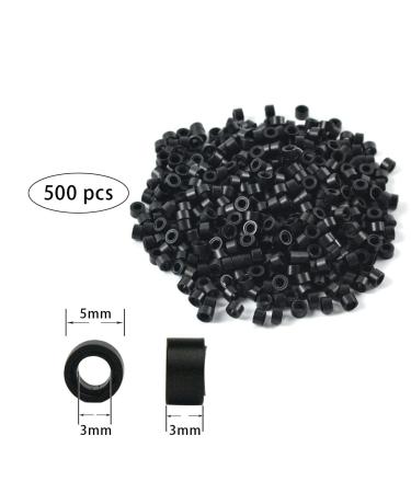 Black Hair Extensions Tool Kit with Pliers, Pulling Hook, and 500 Micro Links Rings Beads - Black Hair Pliers Included - Buy Online on SooperMarket.com