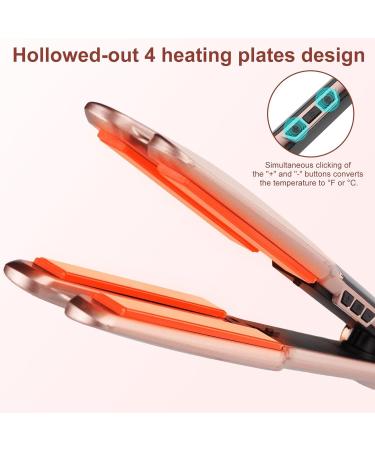 Professional Rose Gold Ceramic Hair Straightener - 4x9mm Plates Digital Temperature Control for Long Thick Hair - International Shipping Available - Buy Online on SooperMarket.com