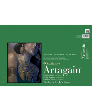 Strathmore 400 Series Artagain Pad, Coal Black, 12"x18" Glue Bound, 24 Sheets Coal Black 12x18