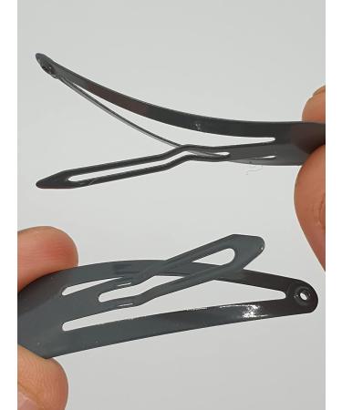 6 PCS Grey Metal Snap Hair Clips - 5CM Long | Hair Grip Pins - Buy Online on SooperMarket.com