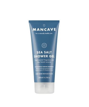 ManCave Sea Salt Shower Gel for Men Coastal Aroma with Sea Fennel Cypress and Bergamot Sulphate and Paraben Free Natural Vegan Cruelty Free 200 ml