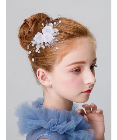 IYOU Princess Wedding Hair Combs White Flower Headpiece Pearl Bridal First Communion Hair Accessories for Girls - Buy Online on SooperMarket.com