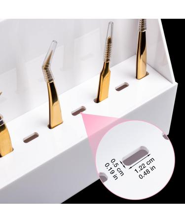 Noverlife 8-Slot Eyelash Tweezer Holder | Acrylic Lash Tweezer Storage Case with Dust-proof Cover | Organizer Stand for Salon & Home - Buy Online on SooperMarket.com
