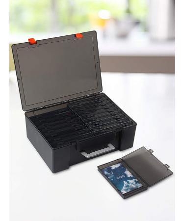 iBune Large 4 x 6 Photo Storage Box 18 Inner Photo Cases Store up to 1800 Photos Photo Organizer Cards Craft Keeper with Handle for Photo Puzzles Cards Seed Packets Black - Buy Online on SooperMarket.com
