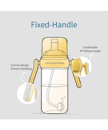 PPSU Potato Sippy Cup with Handle for 1 Year Old - Spill Proof Straw, Weighted Ball - 10oz Yellow - Buy Online on SooperMarket.com