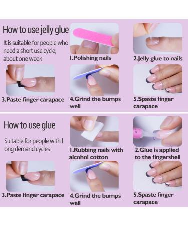 Medium Press on Nails - 24 Pcs Square False Nails with Glossy White French Tips | Stick on Acrylic Nail Designs for Women - International Shipping Available - Buy Online on SooperMarket.com