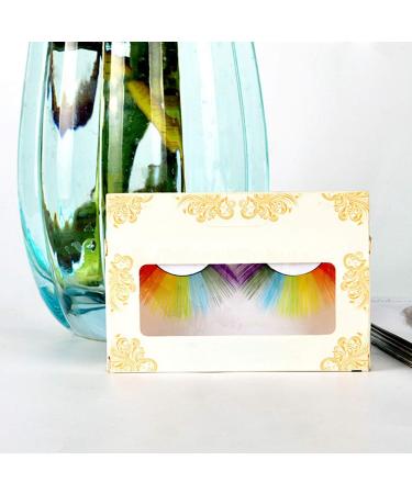 Rainbow False Eyelashes DIY Lash Extension 3D Volume Fake Eyelash Strips Exaggerated False Eyelashes Party Stage Cosplay Accessory for Performance - Buy Online on SooperMarket.com