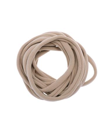 LEORX 20pcs Cloth Hair Band Khaki Elastic Nylon Headband Simple Soft DIY Headband for Toddler Girls