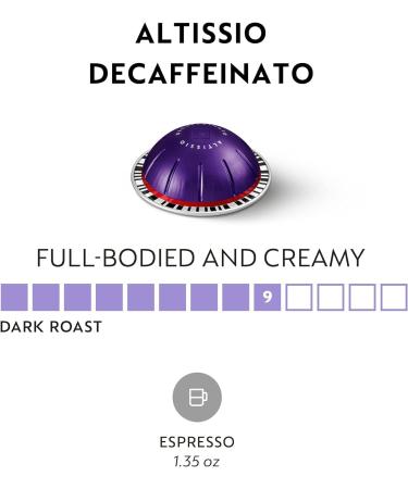 Nespresso Vertuo Altissio Decaffeinato Dark Roast Espresso Capsules 30 Count - Buy Online on SooperMarket.com